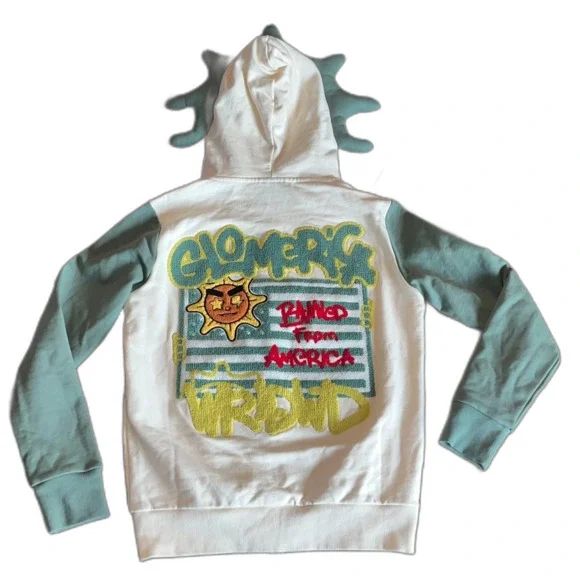 Glo Gang the Glorious Multi-Angle Grunge Full Zip Hoodie Sweatshirt Mens Medium - Picture 2 of 11